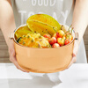 Hualeji household vegetable sink drain basin kitchen drain basket vegetable basket drain basket plastic basin small/orange