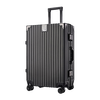 Qizhenge's new suitcase, aluminum frame trolley case, large-capacity password box for male students, good-looking suitcase for women, thickened leather suitcase, obsidian black, thickened and hardened - resistant to pressure and fall, 28 inches, large capacity - moving and shipping abroad
