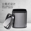 CCKO trash can household bathroom large living room bedroom commercial toilet simple flip-top kitchen trash can with lid square swing lid 6L sand steel (9908)