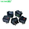 KCD4 boat switch boat switch rocker power button 4 6-pin red light green light 31x25mm16A250V 30A switch 2-speed 6-pin red with light (1 piece)