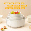 Home KATEI STORY Japanese vegetable basket drain basket plastic double-layer vegetable basin kitchen drain basket fruit basket thickened leaking basin vegetable basin white 3 sets 6 pcs