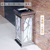 Hotel lobby trash can hotel ktv property corridor elevator entrance vertical ashtray with ashtray black gold black gold flower (upgraded and thickened)