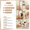 Tanhuaxuan cream style all solid wood retractable dining table and sideboard integrated household small apartment storage white dining table and chairs 50cm folding dining table