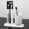 Langlijie Slim and Deep Clean adult soft-bristled toothbrush with fine soft bristles in black and white color cleaning simple couple style 2-pack