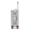 World Geographic German aluminum-magnesium alloy trolley case, aluminum frame suitcase, men's and women's boarding case, suitcase, student password universal wheel, luxury silver (aluminum-magnesium alloy case/classic and versatile) 20 inches - can be boarded