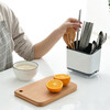 Ji Meng Kitchen Chopsticks and Spoon Storage Rack Knife and Fork Storage Box Chopstick Tube Chopstick Cage Drain Rack Countertop Chopstick Cage Rack Black