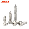 Creaby304 stainless steel cross round head self-tapping screws pan head cross recessed wood screws tip tail self-tapping screws M3x6 100 pieces