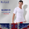 BYFORD/Baifu men's bottoming underwear short-sleeved Egyptian cotton bottoming T-shirt men's bottoming shirt business U-neck top SMW2228 white M