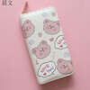 Chenwen children's wallet women's long small fresh zipper large capacity money clip mobile phone storage girl cute card holder long wallet loveyou bear head