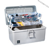 Tool box multi-functional storage box portable storage box multi-layer plastic storage box household hardware transparent storage box three-layer gray extra thick type