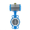 Nanvalve D671F-16QB3 GT pneumatic PTFE butterfly valve stainless steel ball ink body soft seal clamp butterfly valve DN65