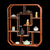 Youfuyin Duobao Pavilion storage rack solid wood rosewood new Chinese style modern simple wall-mounted ancient rack wall-mounted Duobao Pavilion tea 40 rosewood hanging round