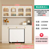 Xuepeng (Xuepeng) light French cream style multifunctional slate folding dining table integrated sideboard built-in refrigerator cabinet integrated against the wall Style 11 1600*420*2000