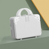 Bo Naling portable cosmetic case, mini suitcase, small, boardable, 14-inch portable case with trolley, portable cosmetic case, white, zipper