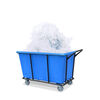 Laundry factory large linen cart hotel trolley linen frame push truck clothing factory collection cart white small size does not upgrade labor-saving model
