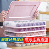 MiBangshou dumpling storage box compartment refrigerator home kitchen multi-layer storage box with lid plastic wonton box can be frozen and heated 2 covers 2 layers transparent