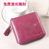 Feiman Wallet Women's Short Genuine Leather Square Tassel Simple Women's Coin Purse Multiple Card Slots Large Capacity Zipper Wallet Women Rouge Powder