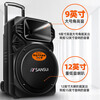 SANSUI A12-66 12-inch square dance speaker outdoor karaoke subwoofer Bluetooth speaker portable karaoke mobile stage trolley speaker high-power amplifier flagship version (12-inch subwoofer + dual microphones)