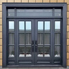 Tempered glass door zinc alloy villa door double door rural self-built house entrance door hall house residential entrance door style 12 can be used for 70 years