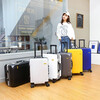 Diston Paul (DISIDUNBAOLUO) luggage thickened aluminum frame trolley case, strong and durable password box, student large-capacity suitcase, boarding suitcase, gray, scratch-resistant aluminum frame - with charging port, 20 inches, can be boarded, suitable for short-distance business trips