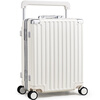Aivas step by step suitcase 20 inches wide trolley suitcase men's aluminum frame trolley case women's boarding suitcase temperament smoky white