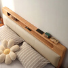 Lin's home solid wood bed double bed Nordic log style soft-packed bedside storage bed modern home master bedroom king bed PK9A solid wood color | row frame solid wood bed 1.5 meters x 2 meters