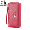 Kangaroo (KANGAROO) women's wallet clutch bag women's long simple mobile phone bag multi-functional large capacity fashion wallet wallet pink