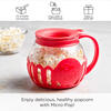 Ecolution Microwave Popcorn Maker 5.6L Borosilicate Glass 3-in-1 Lid Measures Melted Butter No Oil Required Dishwasher Safe Home Healthy Snacks Red Small Size