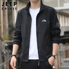 JEEP SPIRIT Jeep Jacket Men's Trendy Autumn and Winter Jacket Men's Stand Collar Slim Clothes Black XL