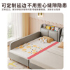 Guangsong Woodworking Light Luxury Children's Bed Spliced Bed Boy Baby Extra Wide Crib with Guardrail Baby Bedside Bed Customized Spliced Large Bed Three Side Guardrails 200*60 Free Baby Grade Mattress Without Storage