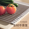 Yushangzhenpin foldable silicone drain rack filter water roll-over drain bowl basin drain pad sink water board storage rack silicone drain rack 43*33CM