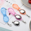 Qianyi outdoor travel portable tableware folding fork, spoon, spoon, telescopic portable storage box for travel, thickened two-fold spoon, long spoon, no storage box 1 piece