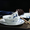 Jingdezhen official ceramics hand-painted Shandandan tableware set blue and white exquisite bowl and dish set underglaze color housewarming high-end gift hand-painted Shandandan tableware for 10 people 56 pieces