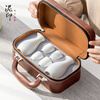 Clay printed ceramic wine set portable storage two pots four cups wine set household rice wine white wine cup travel bag wine set T92-05B celadon wine set 2 pots 4 cups travel set