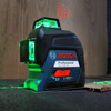Bosch (BOSCH) green light 12-line wall-mounted level meter GLL3-60XG high-precision doctor's infrared level 12-line + rotating base + 4 large rechargeable batteries
