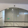 Guangzhou automatic glass door manufacturer Qingyuan induction glass door Guangdong stainless steel glass sliding door black