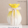 Shumen Big Belly Ceramic Vase Decoration Dried Flowers Water Flower Gardening Living Room Flower Arrangement Tulip Decoration Light Luxury and High-Level Sense Qianyu. Style (Yellow Upper)