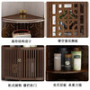 Qifeng corner cabinet corner cabinet modern corner storage rack wall cabinet corner triangle cabinet storage rack living room corner shelf single * six layers (copper feet (double door) corner shelf