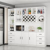 Geyuansu 2025 New Small Household Wine Cabinet Home Large Capacity Multifunctional Wine Cabinet Living Room Sideboard Integrated Wall Cabinet Gray + White Length 160 Width 30 Height 200cm