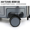Lee Gaoyan aluminum frame multifunctional trolley suitcase leather handle suitcase large capacity password suitcase gun gray 20 inches