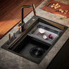 HIGOLD multifunctional nano sink 952357 thickened stainless steel large single sink 750*480*228 kitchen sink 952357 matte black + faucet 980128