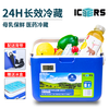 ICERS Eisens 5L outdoor PU insulated box, household vehicle-mounted pharmaceutical insulin refrigerator, breast milk cold chain transport box 5L blue and white (6 sides PU material) comes with 1 ice box + 4 ice bags with temperature display