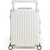 Aivas step by step suitcase 20 inches wide trolley suitcase men's aluminum frame trolley case women's boarding suitcase temperament smoky white