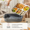 Guangyi 316L stainless steel insulated lunch box for students and office workers, portable dinner plate with 5 compartments and cutlery, gray GY7494