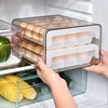 Home Story Japanese refrigerator egg storage box with lid, special drawer-type food-grade freezer crisper, kitchen storage artifact, double-layer drawer-type egg box (2 pieces)
