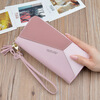 SHU GUO ER Japanese and Korean women's wallet women's long zipper tassel splicing clutch bag large capacity new student wallet mobile phone bag pink