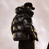 Govan Black Gold Goose Down Jacket Black Pearl 2.0 Four-Panel Down Jacket Women's and Men's Couple's Short Winter Jacket Black S