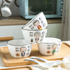 Xiderun Bowl Family Family Parent-Child Set Family of Four Cute Rice Ceramic Family Dining Set 6 pcs Remarks required, random delivery if no remarks