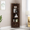 Qifeng corner cabinet corner cabinet modern corner storage rack wall cabinet corner triangle cabinet storage rack living room corner shelf single * six layers (copper feet (double door) corner shelf