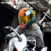 RYMIC motorcycle electric vehicle helmet full-face helmet 3C certified winter anti-freeze and warm motorcycle Bluetooth headset SR6 blue orange L